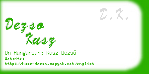 dezso kusz business card